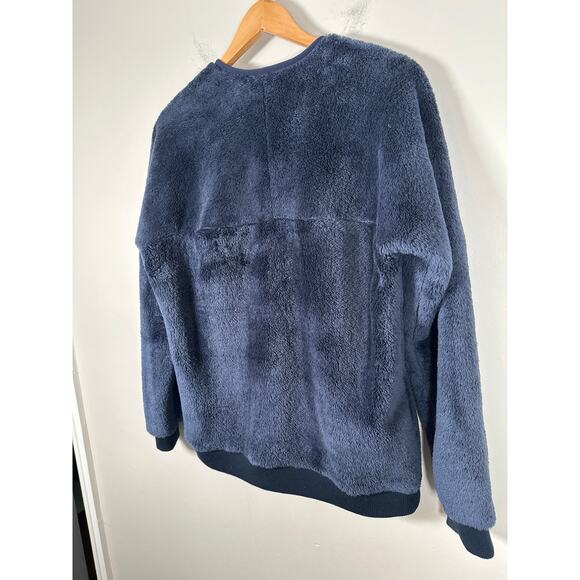 Patagonia Womens Teddy Fleece Double Sided Pullover Size Medium Navy Blue - Picture 6 of 11